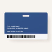 Strichcode moderner Logo-Mitarbeiter Ausweis (Rückseite)