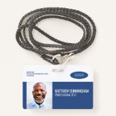 Strichcode moderner Logo-Mitarbeiter Ausweis (Vorderseite mit Schlüsselband)