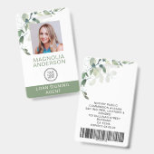 Strichcode-Name des Eukalyptus Employee Foto Ausweis (Front & Back)