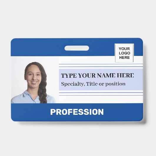 Strichcode-Name des stylischen Employee Foto Ausweis (Vorderseite)