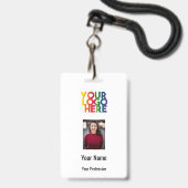 Strichcode-Name für das Foto "Firmenlogo" Ausweis (Vorderseite mit Lanyard)
