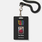Strichcode-Name für das Foto "Firmenlogo" Ausweis (Vorderseite mit Lanyard)