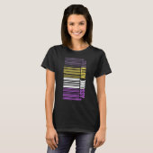 Strichcode Nongender LGBTQ Que Genderfluid non Bin T-Shirt (Vorne ganz)