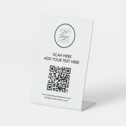 Strichcode QR Code Business-Logo Sockelschild (Vorderseite)