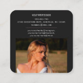 Strichcode QR-Foto mit rosafarbenem Scanner Quadratische Visitenkarte (Rückseite)