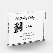 Strichcode QR für einfache Geburtstagsfeier Fotoblock (Links)