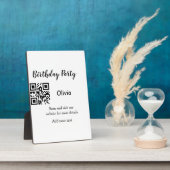 Strichcode QR für einfache Geburtstagsfeier Fotoplatte (Seite)