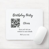 Strichcode QR für einfache Geburtstagsfeier Mousepad (Mit Mouse)