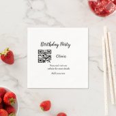 Strichcode QR für einfache Geburtstagsfeier Serviette (Beispiel)