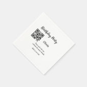 Strichcode QR für einfache Geburtstagsfeier Serviette (Ecke)