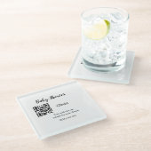 Strichcode QR Name det Glasuntersetzer (Schrägansicht)