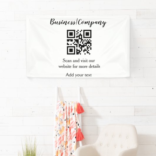 Strichcode QR Name für einfache Unternehmenswebsit Banner (Insitu)