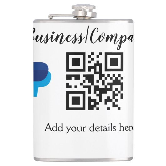 Strichcode QR Name für einfache Unternehmenswebsit Flachmann (Vorderseite)