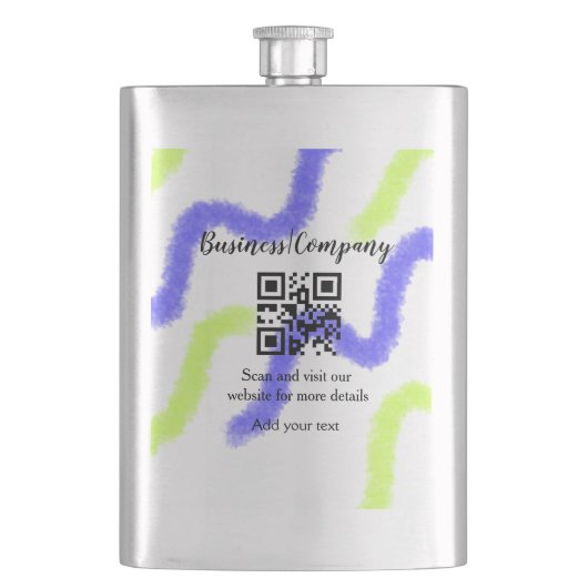 Strichcode QR Name für einfache Unternehmenswebsit Flachmann (Vorderseite)