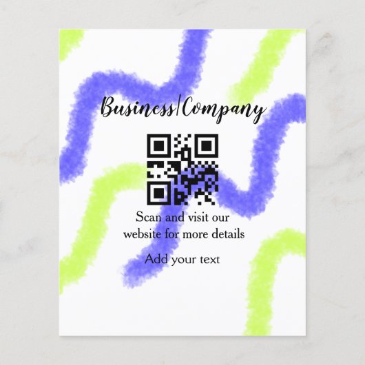 Strichcode QR Name für einfache Unternehmenswebsit Flyer (Hinten)