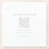 Strichcode QR Name für einfache Unternehmenswebsit Glasuntersetzer (Rückseite)