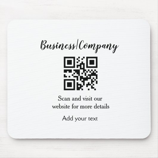 Strichcode QR Name für einfache Unternehmenswebsit Mousepad (Vorne)