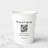 Strichcode QR Name für einfache Unternehmenswebsit Pappbecher (Rückseite)
