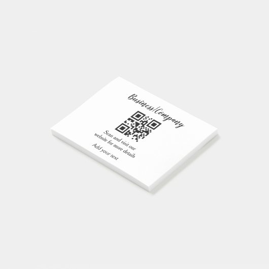 Strichcode QR Name für einfache Unternehmenswebsit Post-it Klebezettel (angewinkelt)