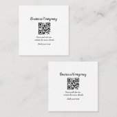 Strichcode QR Name für einfache Unternehmenswebsit Quadratische Visitenkarte (Vorne/Hinten)