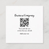 Strichcode QR Name für einfache Unternehmenswebsit Quadratische Visitenkarte (Rückseite)