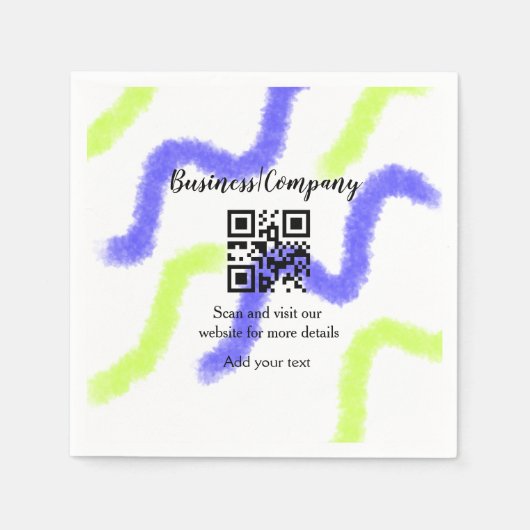 Strichcode QR Name für einfache Unternehmenswebsit Serviette (Vorderseite)