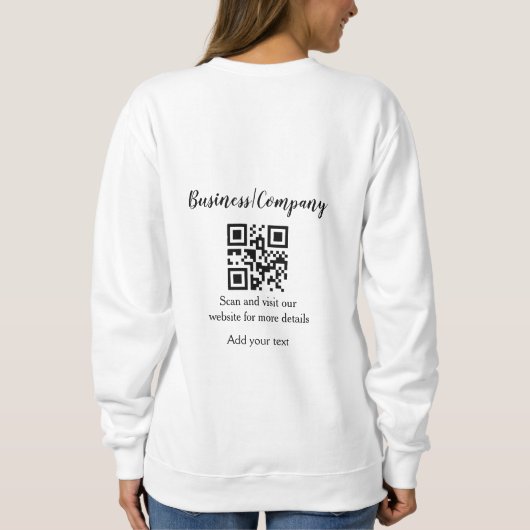 Strichcode QR Name für einfache Unternehmenswebsit Sweatshirt (Rückseite)
