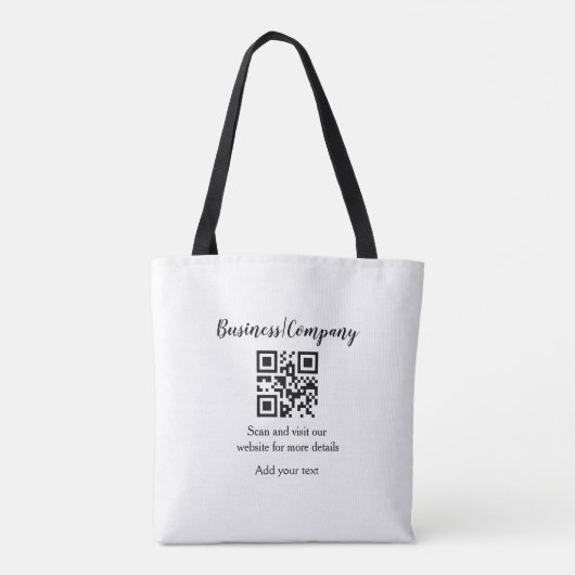 Strichcode QR Name für einfache Unternehmenswebsit Tasche (Rückseite)