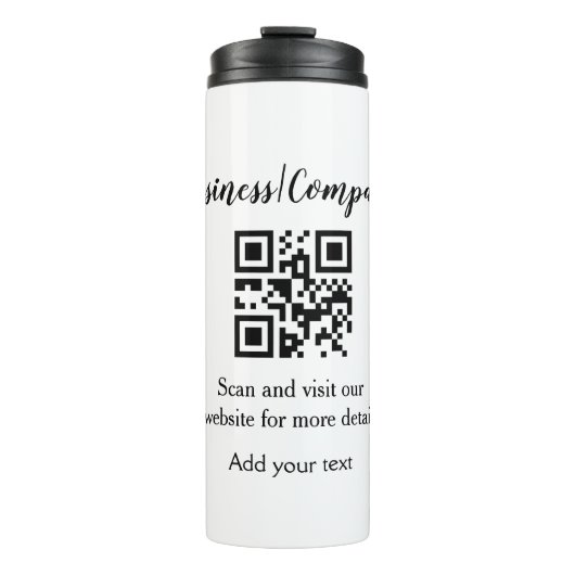 Strichcode QR Name für einfache Unternehmenswebsit Thermosbecher (Vorderseite)