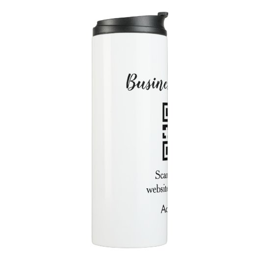 Strichcode QR Name für einfache Unternehmenswebsit Thermosbecher (Nach links gedreht)