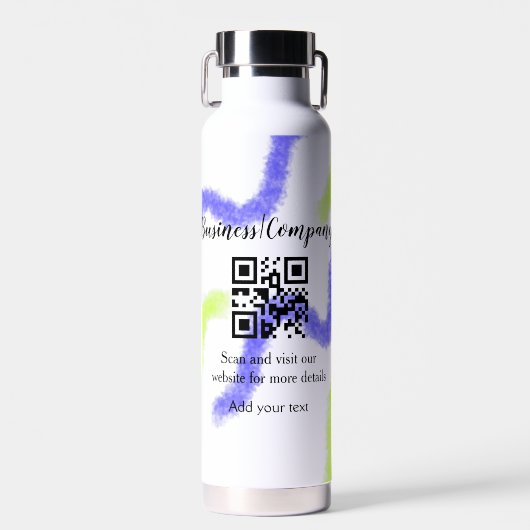 Strichcode QR Name für einfache Unternehmenswebsit Trinkflasche (Vorne)