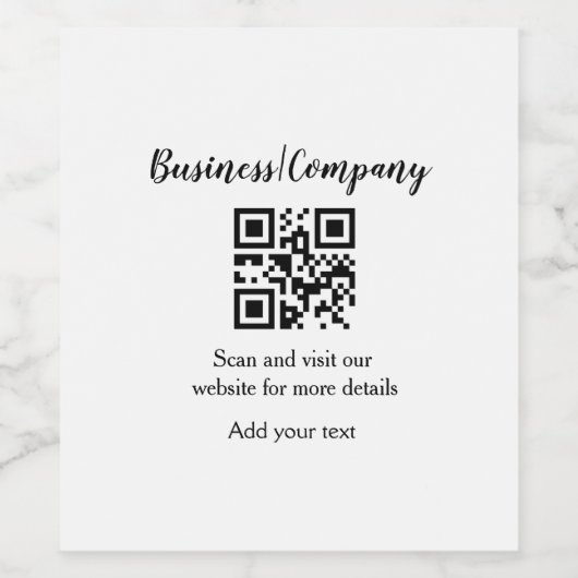 Strichcode QR Name für einfache Unternehmenswebsit Weinetikett (Einzelnes Label)
