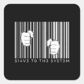 Strichcode Quadratischer Aufkleber (Vorderseite)