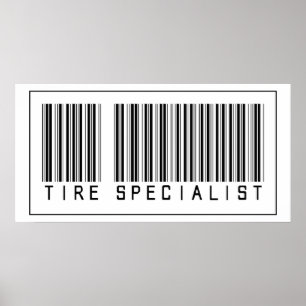 Strichcode-Reifenspezialist Poster