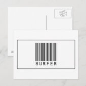 Strichcode-Surfer Postkarte (Vorne/Hinten)