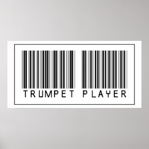 Strichcode Trumpet Player Poster