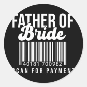 Strichcode Vater der Bride auf Zahlung Vater br Runder Aufkleber