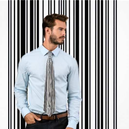 Strichcode Vertikale Streifen-Krawatte (Schwarz un Krawatte