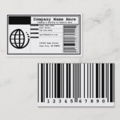 Strichcode Visitenkarte (Vorne/Hinten)