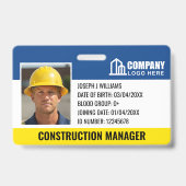 Strichcode-Vorlage für das Logo "Baustelle-ID" Ausweis (Vorderseite)