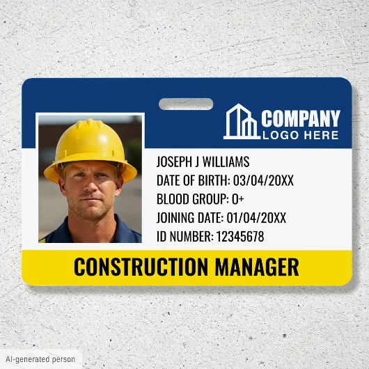 Strichcode-Vorlage für das Logo "Baustelle-ID" Ausweis