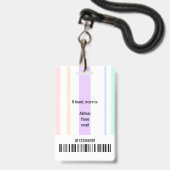 Strichcode-Vorlage für einfache Strichcodes in Pas Ausweis (Rückseite mit Lanyard)