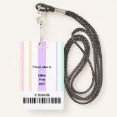 Strichcode-Vorlage für einfache Strichcodes in Pas Ausweis (Rückseite mit Schlüsselband)