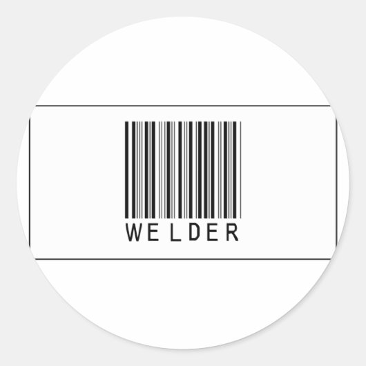 Strichcode Welder Runder Aufkleber (Vorderseite)