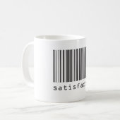 Strichcode - Zufriedenheit Kaffeetasse (Vorderseite Links)
