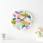 Striche, Farben Große Wanduhr (Zuhause)