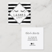 Striche machen Künstler Niedlichen Handgezeichnete Quadratische Visitenkarte (Vorne/Hinten)