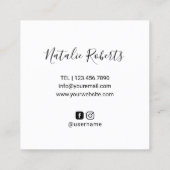 Striche machen Künstler Niedlichen Handgezeichnete Quadratische Visitenkarte (Rückseite)