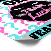 Striche oder Lashes Gender Reveal Baby Shower Part Poster (Ecke)