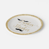 Striche oder Stashes Gender Reveal Baby Shower Pappteller (Schrägansicht)